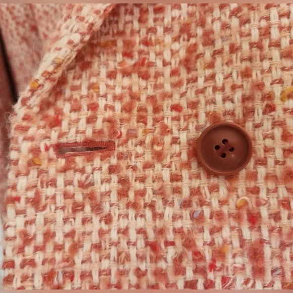 J.Crew Nalya Italian Tweed Lady Coat Peach Pink Wool Blend Topcoat Size 4 - Picture 10 of 15